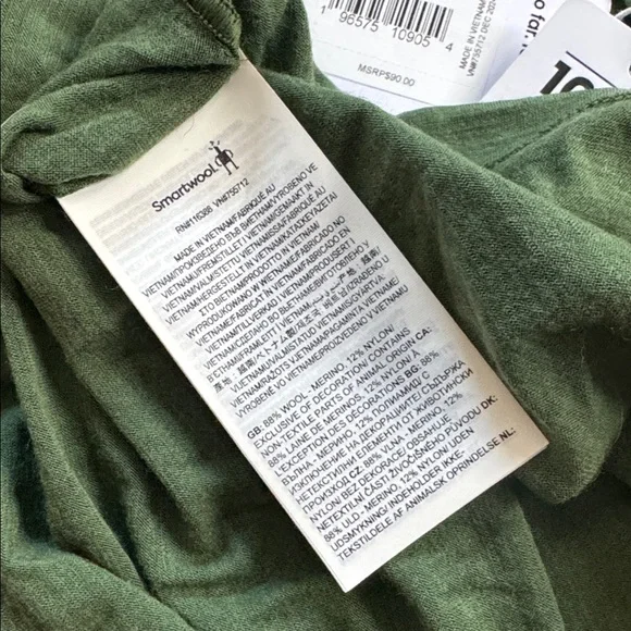 Smartwool everyday merino wool crew long sleeve top fern green women’s M NEW - Picture 9 of 9